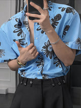 Men's Floral Print Short Sleeve Shirt SKUL38905