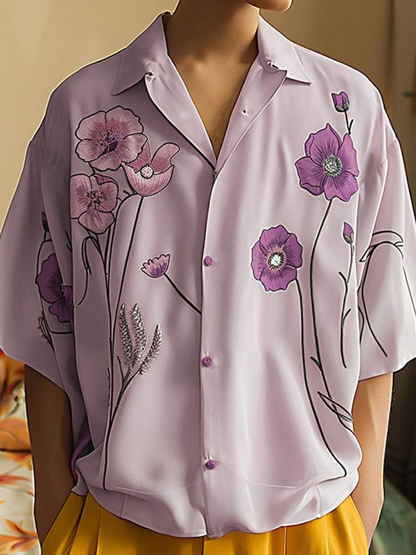 Mens Floral Print Half Sleeve Shirt SKUK61374