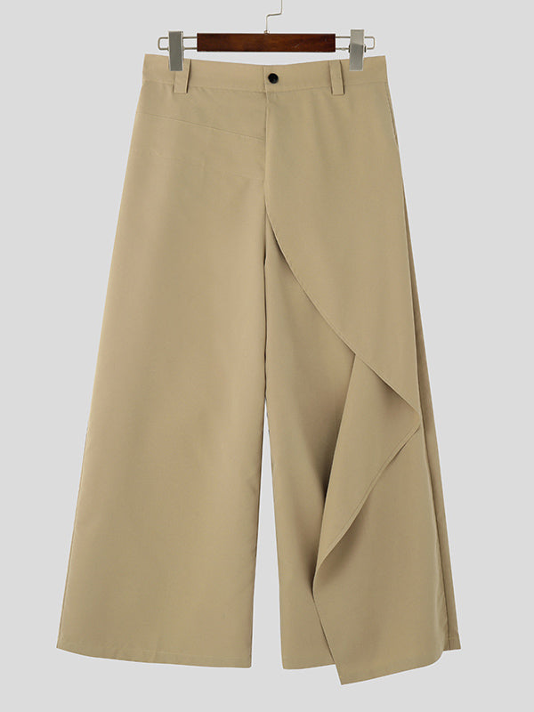 Mens Solid Color Casual Wide-Leg Pant SKUK99009