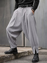 Men's Smart Luxury City Walk High-Drape Loose Fit Baggy Pant SKUL85935