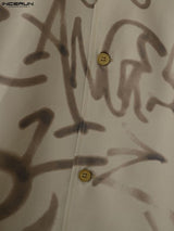 Men's Graffiti Print Contrast Color Two Pieces Outfit SKUL35077