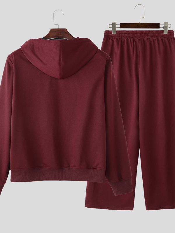 Men's High Street Loose Hooded Two Pieces Outfit SKUL35304