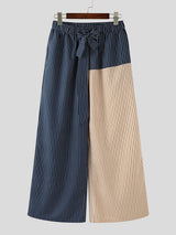 Mens Striped Colorblock High-Waisted Casual Pant SKUL16883