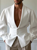 Mens Minimalist Button Design Long Sleeve Shirt SKUL01066