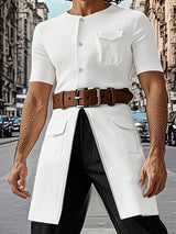 Mens Multi-Pocket Knit Short Sleeve Cardigan SKUL06462