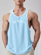 Mens Letter Print Colorblock Tank SKUK99996