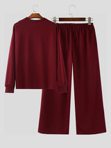 Men's Solid Color Casual Two Pieces Outfit SKUL28508