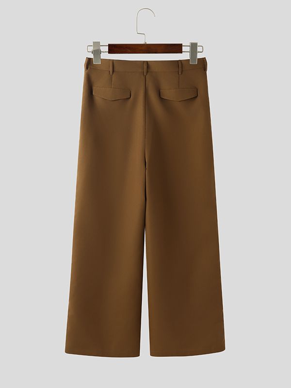 Men's Solid Color High Waist Casual Pant SKUL47931