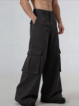Men's Avant-Garde Minimalist Oversized Wide Leg Flared Cargo Pant SKUL66133