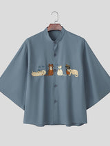 Men's Animal Embroidery Casual Shirt SKUL40213