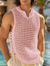 Mens Sheer Mesh Hollow Casual Tank SKUL17893