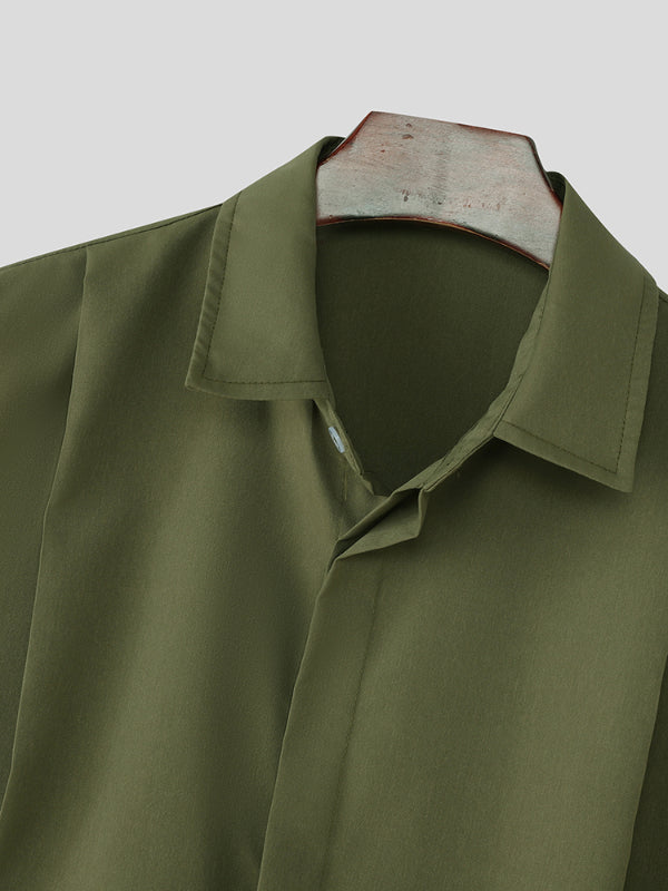 Mens Solid Color Ribbon Tie Sleeveless Shirt SKUL14072