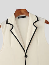 Men's Bold Stripe Colorblock Casual Waistcoat SKUL22775