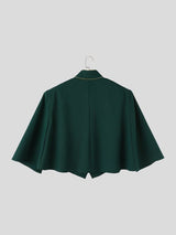 Men's Royal Vintage Stage Performance Double-Breasted Gold Piping Slit Cape Jacket SKUL81173