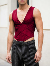 Men's Solid Color Waist Cincher Tank SKUL61523