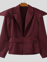 Men's Deconstructed Striped Waist Long Sleeve Blazer SKUL35111