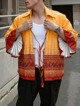 Men's Ethnic Style Print Flared Sleeve Shirt SKUL39362