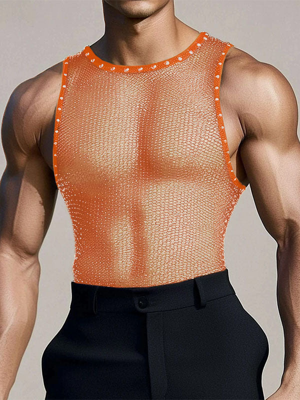 Mens Shimmer Sheer Mesh Tank SKUK94755