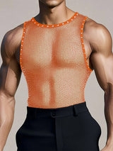 Mens Shimmer Sheer Mesh Tank SKUK94755