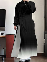 Men's Gradient Long Hem Stand Collar Shirt SKUL40228