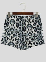 Men's Wild Jungle Instinct Leopard Print Side Cutout Fitted Short SKUL69697