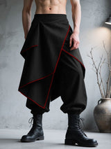 Men's Solid Color Irregular Hem Casual Pant SKUL31522