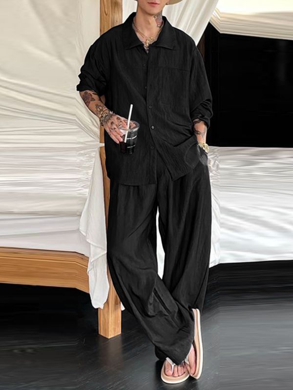 Men's Minimalist Casual Two Pieces Outfit SKUL30680