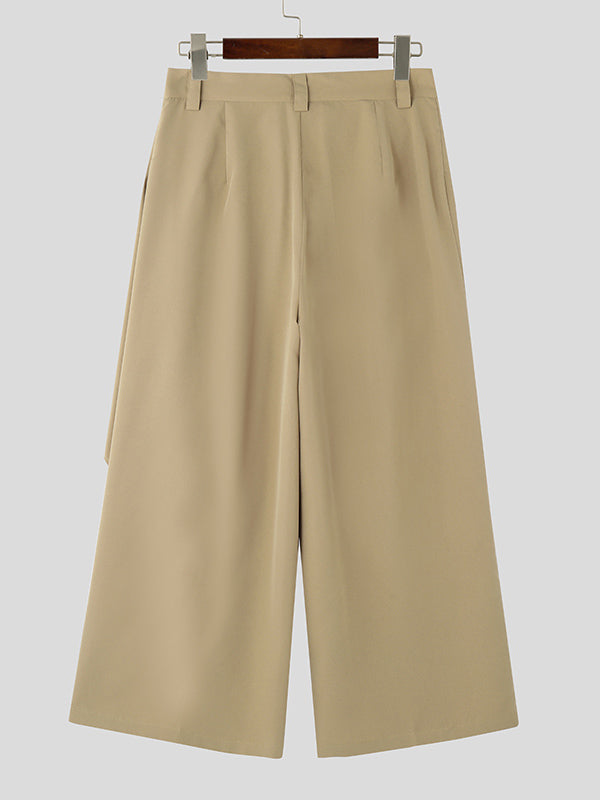 Mens Solid Color Casual Wide-Leg Pant SKUK99009