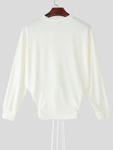 Men's Cross Tie Hollow Out Long Sleeve T-Shirt SKUL29568