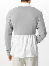 Mens Draped Neck Cropped Long Sleeve T-Shirt SKUK77389