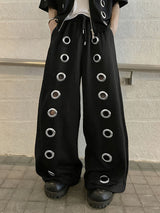 Men's Solid Color Eyelet Casual Pant SKUL22310