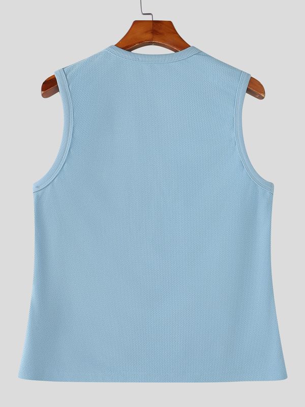Men's American Vintage High-Street Waffle-Knit Fitted Muscle Tank SKUL71396