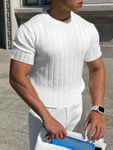 Mens Solid Short Sleeve Knit T-shirt SKUJ91166