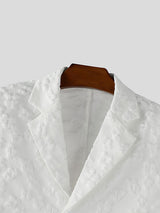 Men's Jacquard Texture Cropped Long Sleeve Blazer SKUL25814