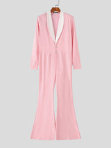 Mens Casual Contrast Color Wide-Leg Jumpsuit SKUL26058