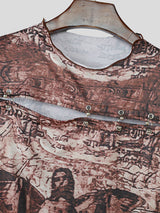 Men's Abstract Print Cropped Tank SKUL15373