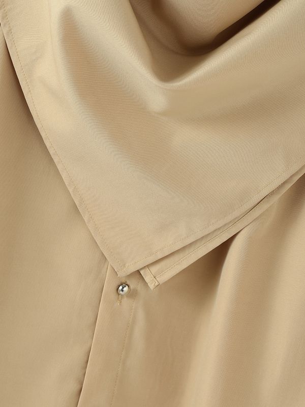 Men's Solid Color Bandana Collar Long Sleeve Shirt SKUL41266