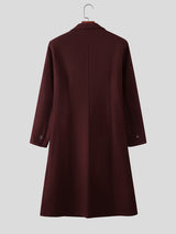 Men's Solid Color Waist-Defined Casual Coat SKUL28389