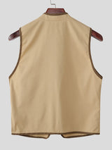 Men's Avant-Garde New Chinese Style Gold Spherical Toggles Waistcoat SKUL62048
