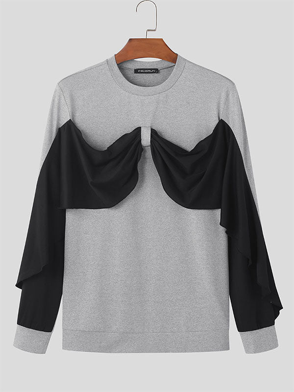 Mens Bow Detail Long Sleeve T-Shirt SKUK73684