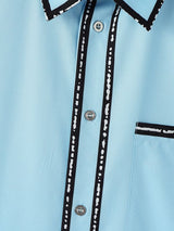 Men's Color Block Trim Short Sleeve Shirt SKUL35053