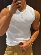 Men's American Vintage High-Street Waffle-Knit Fitted Muscle Tank SKUL71396