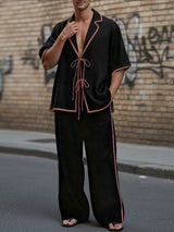 Men's Color Block Trim Two Pieces Outfit SKUL45409