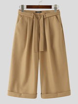 Men's Solid Color High Waist Wide Leg Pant SKUL47880