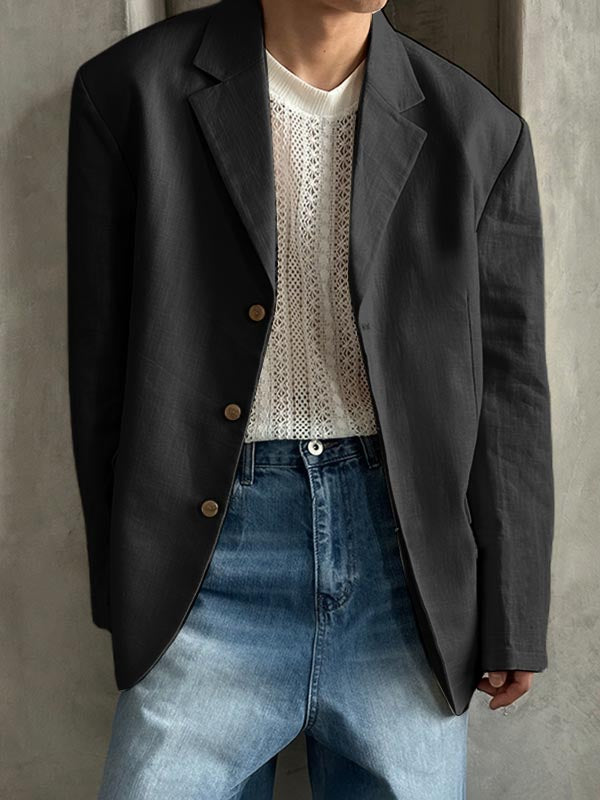 Mens Casual Loose Fit Long Sleeve Blazer SKUK79533