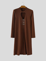 Men's Heart Hollow Textured Long Sleeve T-Shirt SKUL28401