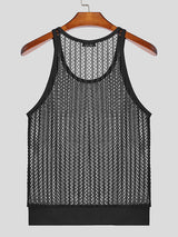 Mens Mesh Hollow Out Sleeveless Vest SKUK48534