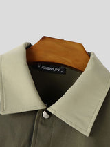 Men's Clean-Fit Casual Daily Commute Contrast Collar Dual Flap Pocket Cropped Jacket SKUL77322