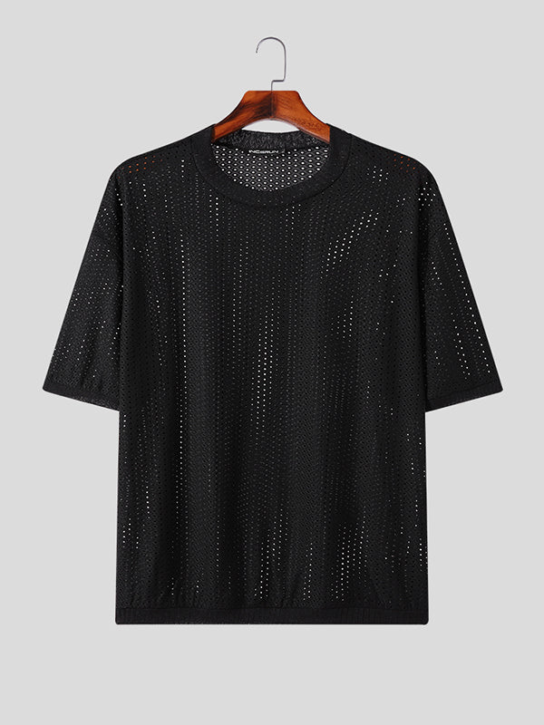 Mens Mesh Knit See Through Casual T-Shirt SKUK20221