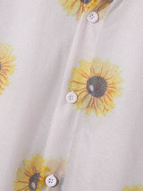 Mens Sunflower Print See Through Casual Shirt SKUK58876